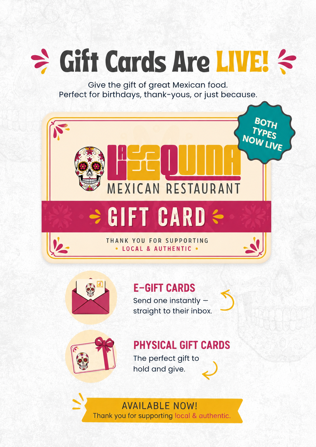 Gift Cards Now Live