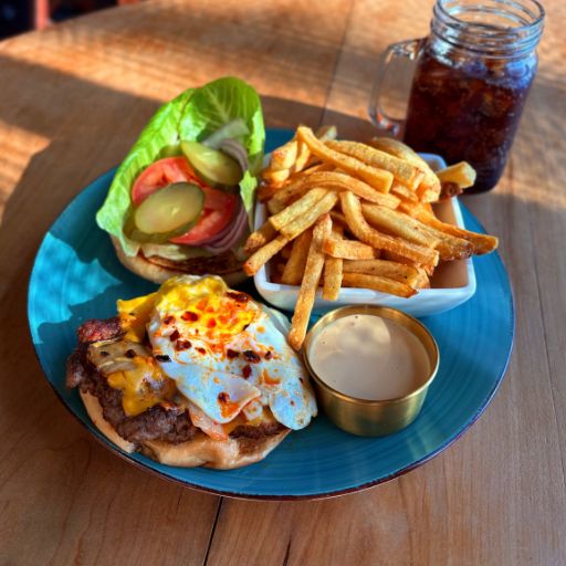 Kimchi Burger with Fries