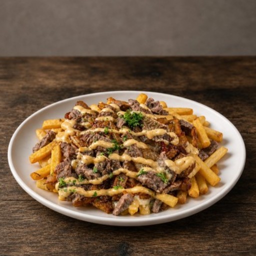 Vegan Philly Cheesesteak Fries