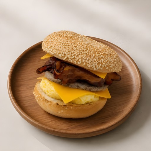 Double-Double Breakfast Bagel Sandwich