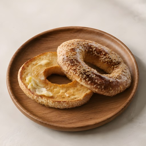 Hummus Spread on a Bagel