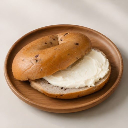 Plain Low-Fat Cream Cheese on a Bagel