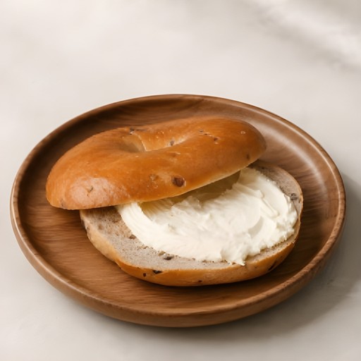 Green Olive & Pimento Cream Cheese on a Bagel