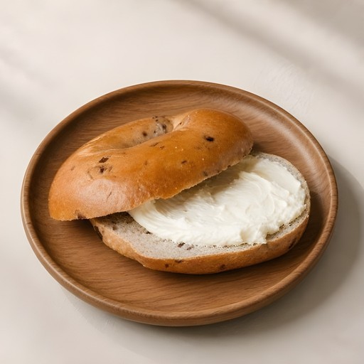 Plain Cream Cheese on a Bagel